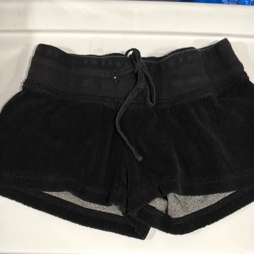 Hard Tail Girls Black and Green Terry Shorts Size Large 7-14